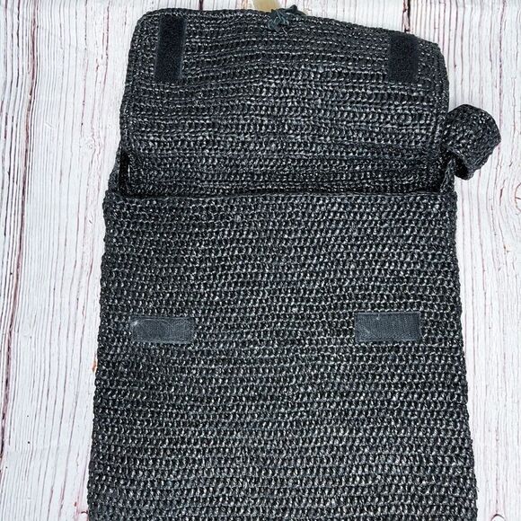 Black Chikumbuso Handmade Tote Bag Crochet from Recycled Plastic Bags - Picture 3 of 5